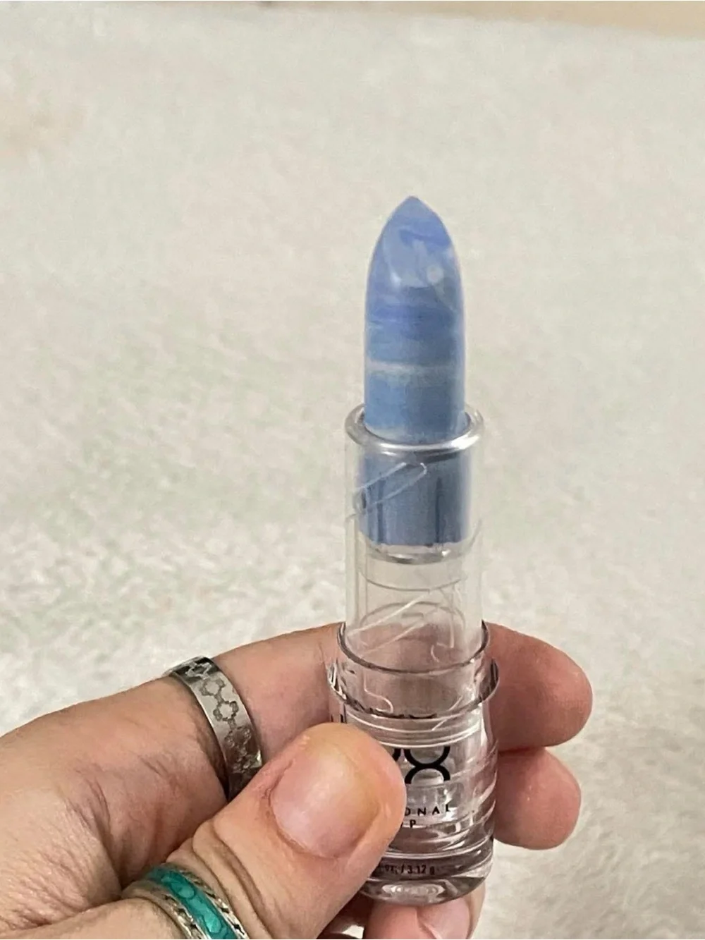 NYX Duo Chromatic Holographic Marble Frost Lipstick in Periwinkle